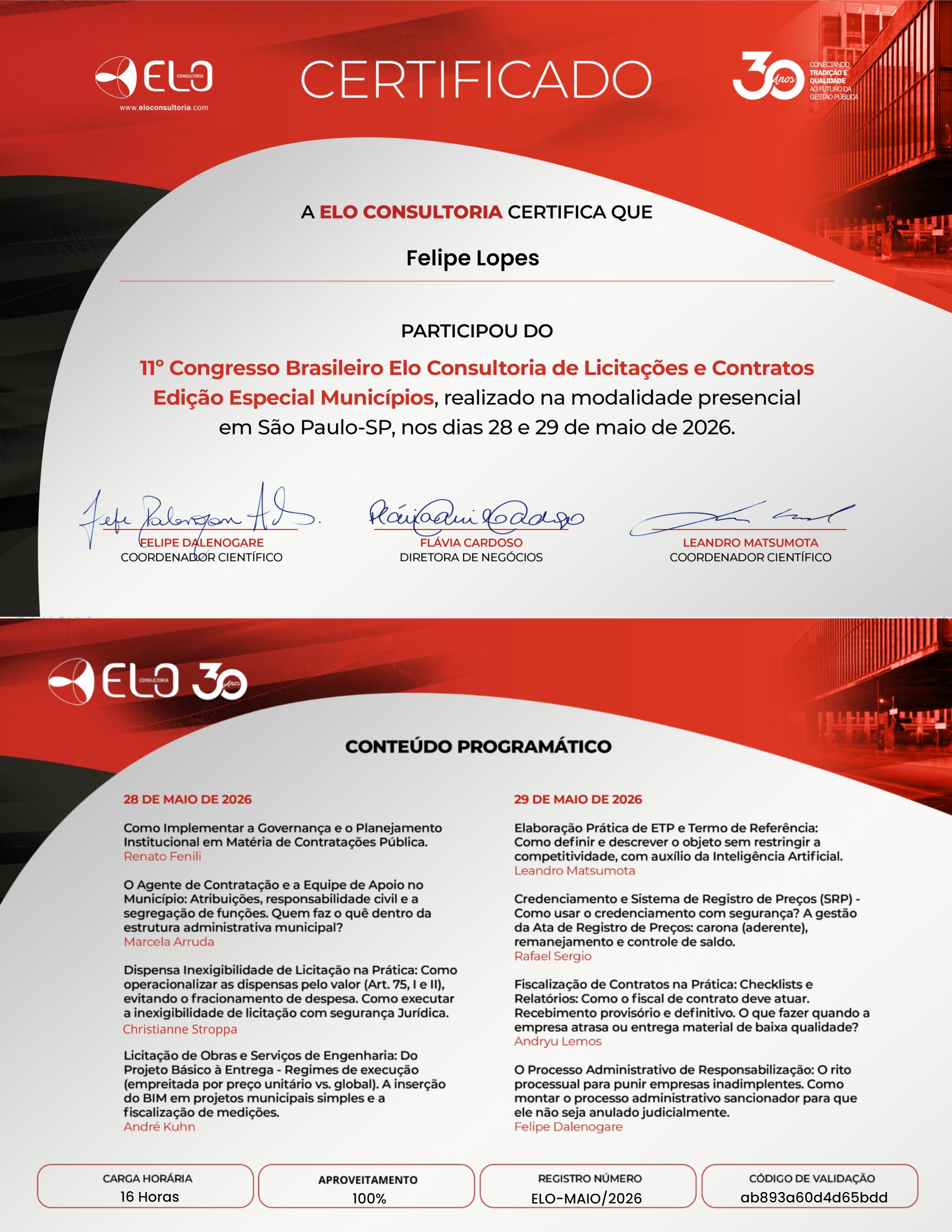 11° Congresso Brasileiro Elo Consultoria de Licitações e Contratos - Edição Municipios